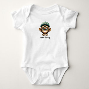 Green Hat auf Niedlichen Cartoon Baby Monkey Baby Strampler