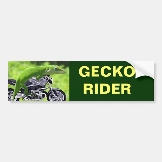 Green Hawaiian Gecko Rider Autoaufkleber (Vorne)