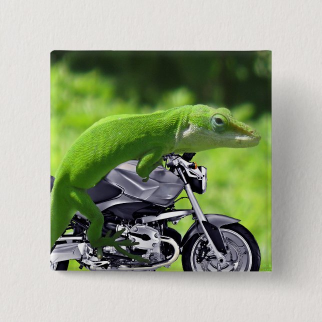 Green Hawaiian Gecko Rider Button (Vorderseite)