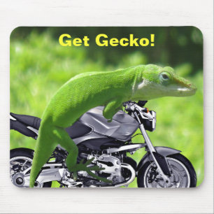 Green Hawaiian Gecko Rider Mousepad