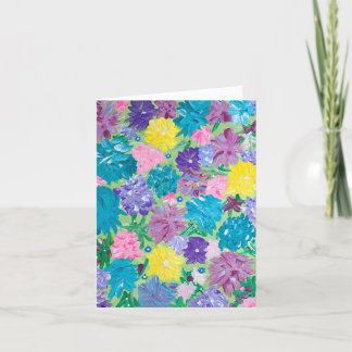 Green Haze Floral Note Card Dankeskarte