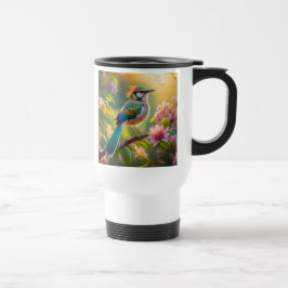 Green Headed Aquamarin Winged Fantasy Bird Reisebecher