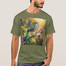Green Headed Aquamarin Winged Fantasy Bird T-Shirt