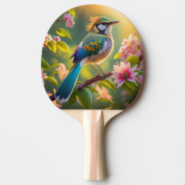 Green Headed Aquamarin Winged Fantasy Bird Tischtennis Schläger