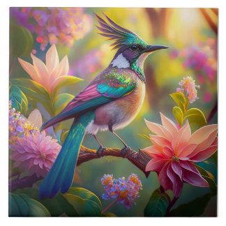 Green Headed Jay Fantasy Bird Fliese