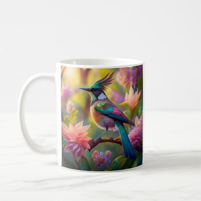 Green Headed Jay Fantasy Bird Kaffeetasse (Links)