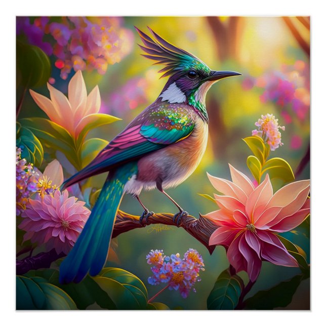Green Headed Jay Fantasy Bird Poster (Vorderseite)