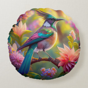 Green Headed Jay Fantasy Bird Rundes Kissen