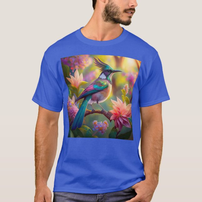 Green Headed Jay Fantasy Bird T-Shirt (Vorderseite)
