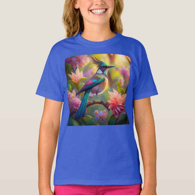 Green Headed Jay Fantasy Bird T-Shirt (Vorderseite)