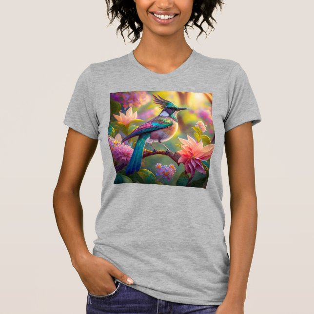 Green Headed Jay Fantasy Bird T-Shirt (Vorderseite)