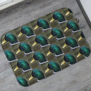 Green Headed Mallard Duck Photo Pattern Badematte