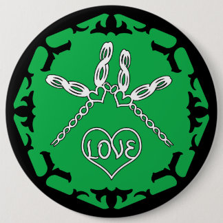 Green Heart Chakra "Liebe" Dragonfly Design Button