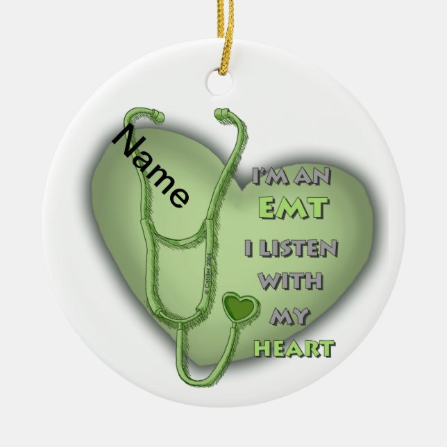 Green Heart EMT Keramik Ornament (Vorne)
