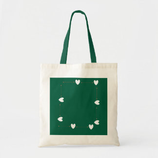 Green Heart Frame Tote Bag – Minimal Love Style Tragetasche
