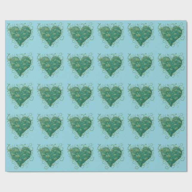 Green Heart Inside Geschenkpapier (Flach)