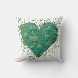 Green Heart Inside Kissen