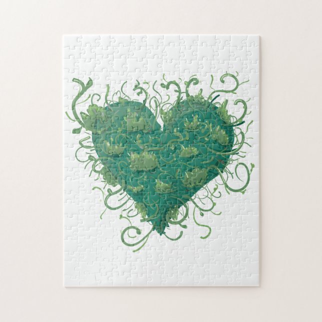 Green Heart Inside Puzzle (Vertikal)