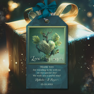 Green Heart Liebe wächst Gastgeschenk Hochzeit Dan Geschenkanhänger