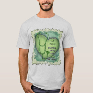 Green Heart RN Registered Nurse T-Shirt