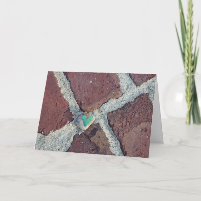 Green Heart Rock on Pella, Iowa Brick Karte (Vorderseite)