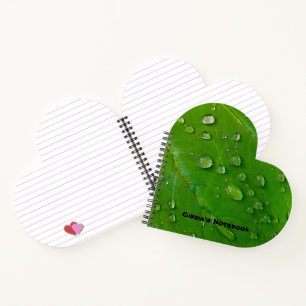 Green Heart Spiral Notebook Notizbuch