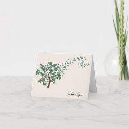 Green Heart Tree on Ivory Wedding Vielen Dank Dankeskarte
