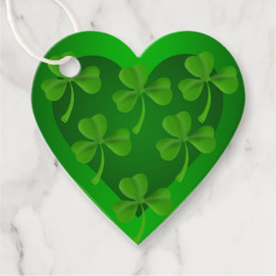 Green Heart with Shamrocks Geschenkanhänger