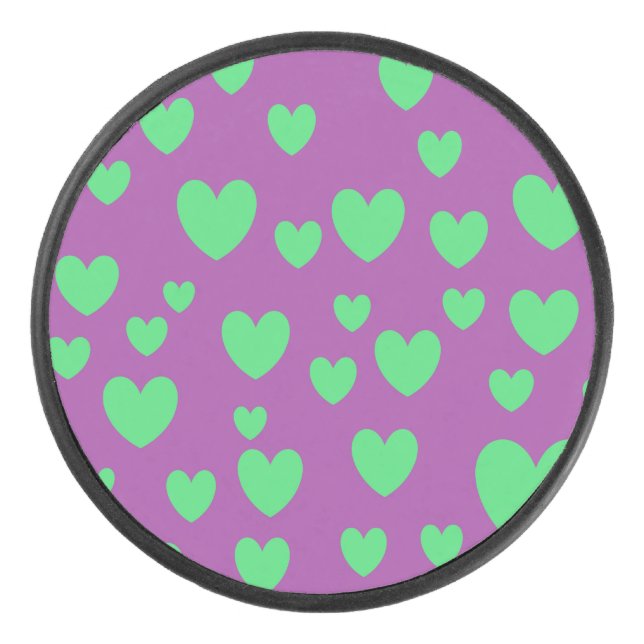 Green Hearts Hockey Puck (Vorderseite)