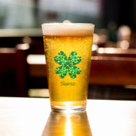 Green Hearts Kleeblatt Personalisiert Glas