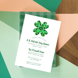 Green Hearts Kleeblatt St Patricks Day Party Einladung