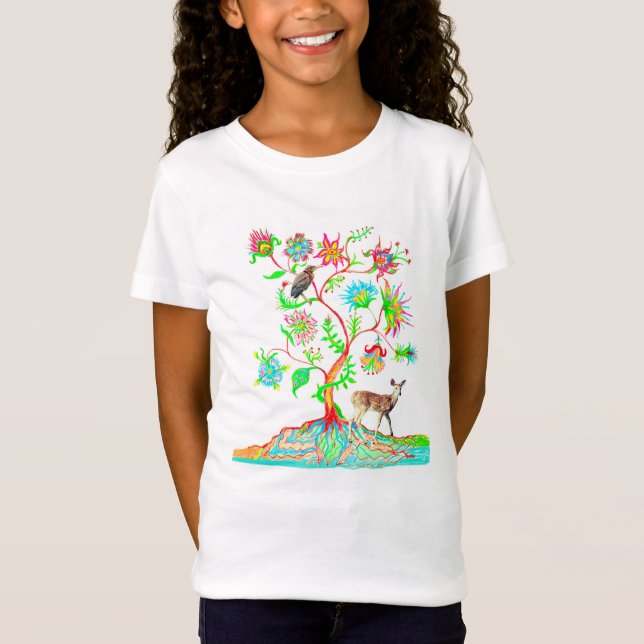 Green Heron and Deer T-Shirt (Vorderseite)