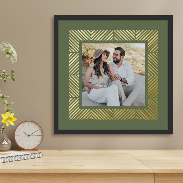Green Herringbone Custom Foto Fox Art Printing Foliendrucke (Von Creator hochgeladen)