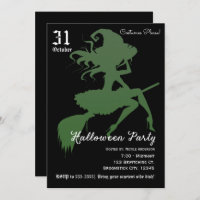 Green Hexe-Flying-Broomstick-Halloween-Party