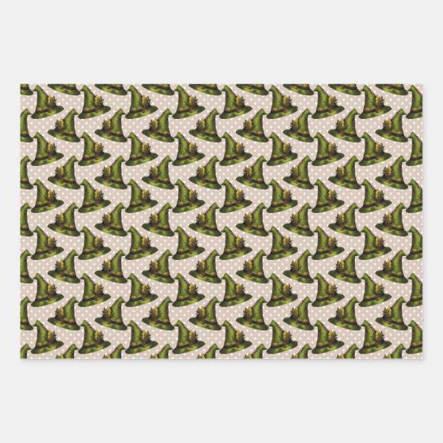 Green Hexe Hütte Core Geschenkpapier Set (Vorderseite)