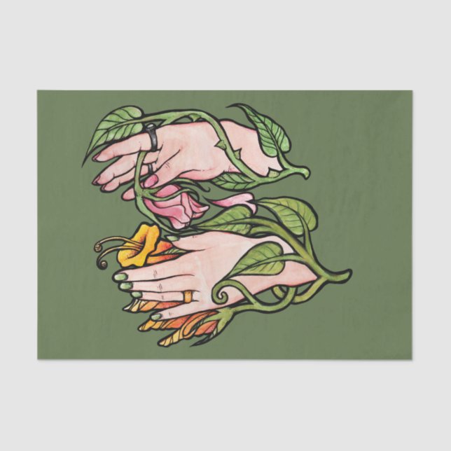 Green Hexe Magick Seidenpapier (Vorderseite)