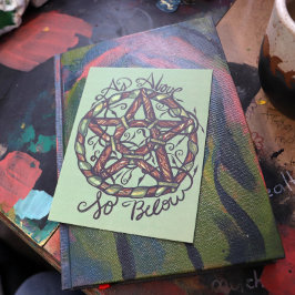 Green Hexe Pagan Pentagramm Nature Wicca Postkarte