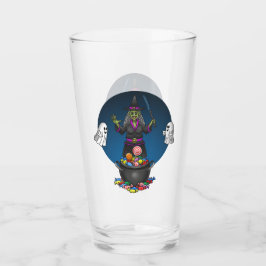Green Hexe und Geistertrick oder Treat Halloween Glas