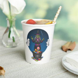 Green Hexe und Geistertrick oder Treat Halloween Pappbecher