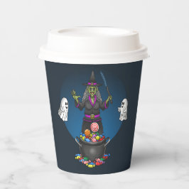 Green Hexe und Geistertrick oder Treat Halloween Pappbecher