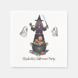 Green Hexe und Geistertrick oder Treat Halloween Serviette