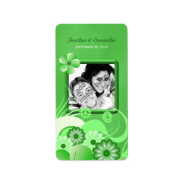 Green Hibisken Wedding Mini Foto Gefallen Weinetik Adressaufkleber