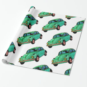 Green Hippie Car Mandala Wrapping Paper Geschenkpapier