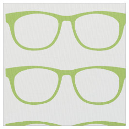Green Hipster Geek Glasses Fabric Stoff
