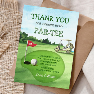 Green Hole-in-One Golf Birthday Par-T Dankeskarte