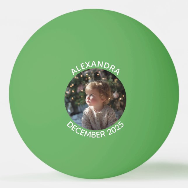 Green Holiday Family Photo Tischtennisball (Vorderseite)