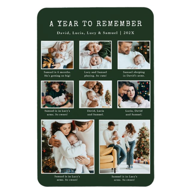 Green Holiday Foto Magnet (Vertikal)