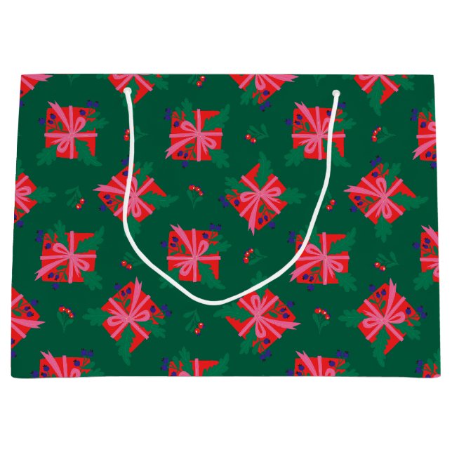 Green Holiday Geschenktasche Große Geschenktüte (Vorderseite)