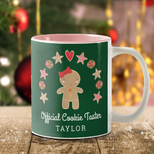 Green Holiday Gingerbrot Offiziell Cookie Taster Zweifarbige Tasse