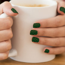 Green Holiday Kariert Bias Christmas Nail Art